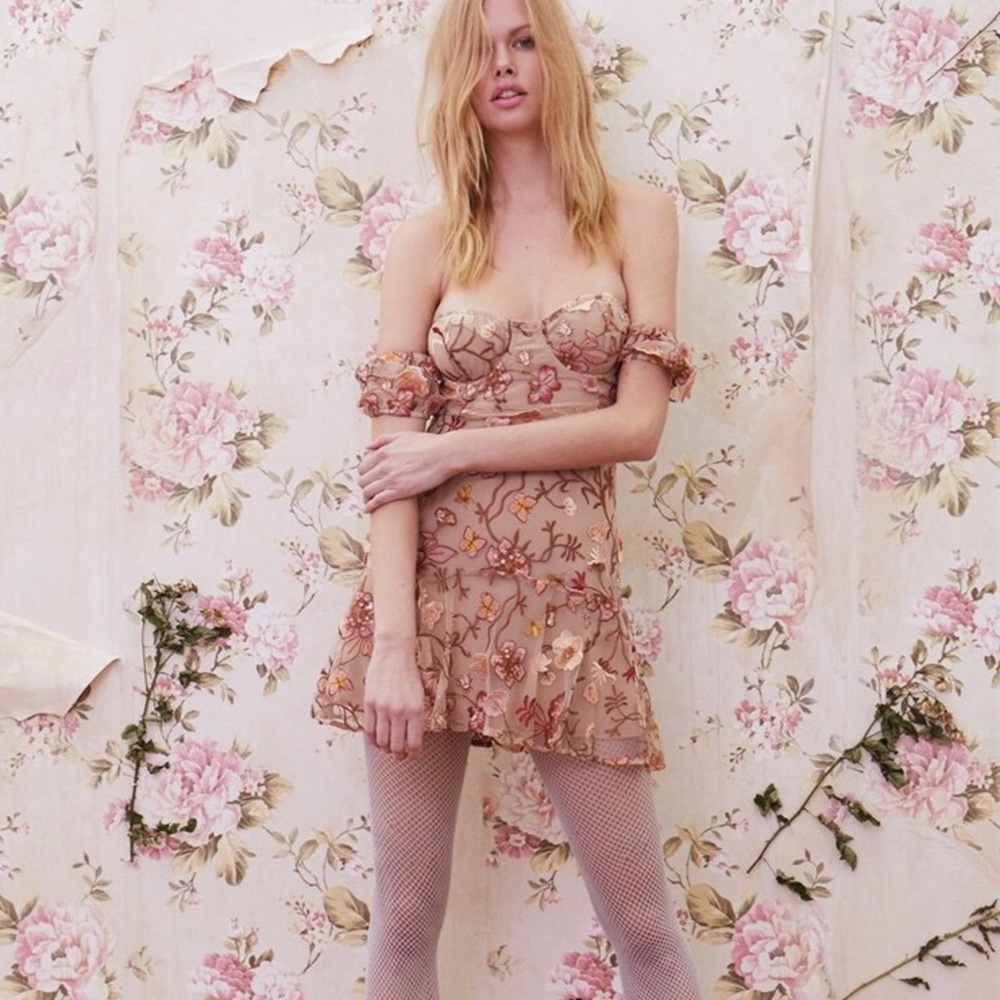 NWT Botanic Strapless Dress For Love & Lemons